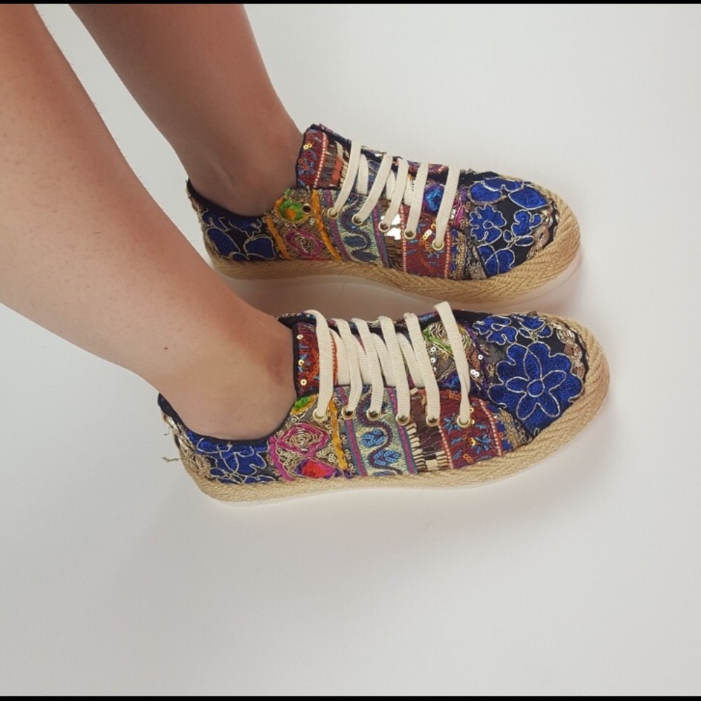 Funky colorful espadrilles flats!